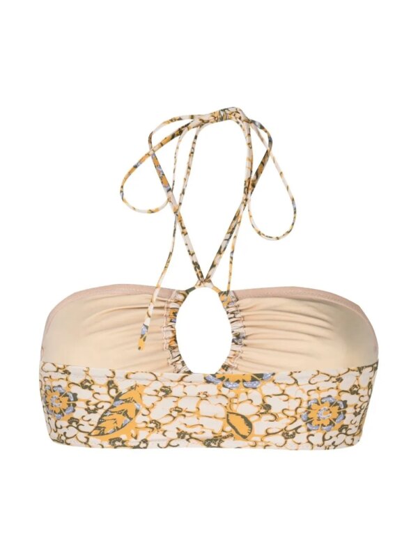 Ulla Johnson Bikinitop met citrusprint - Beige