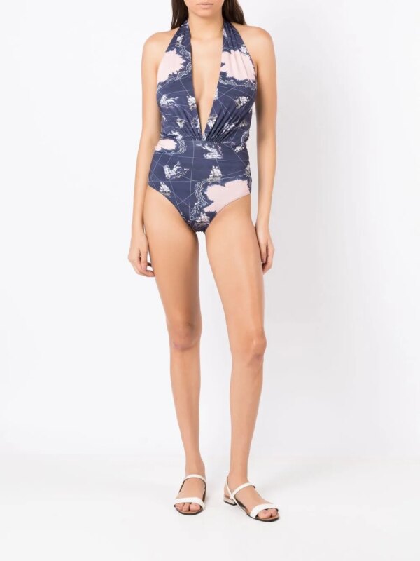 Clube Bossa Badpak met print - Blauw