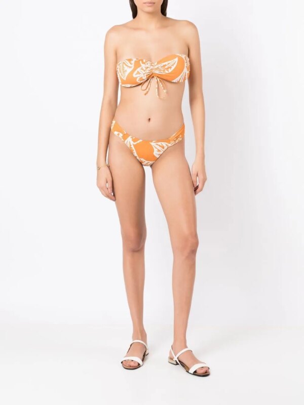 Clube Bossa Bikinislip met bladprint - Oranje