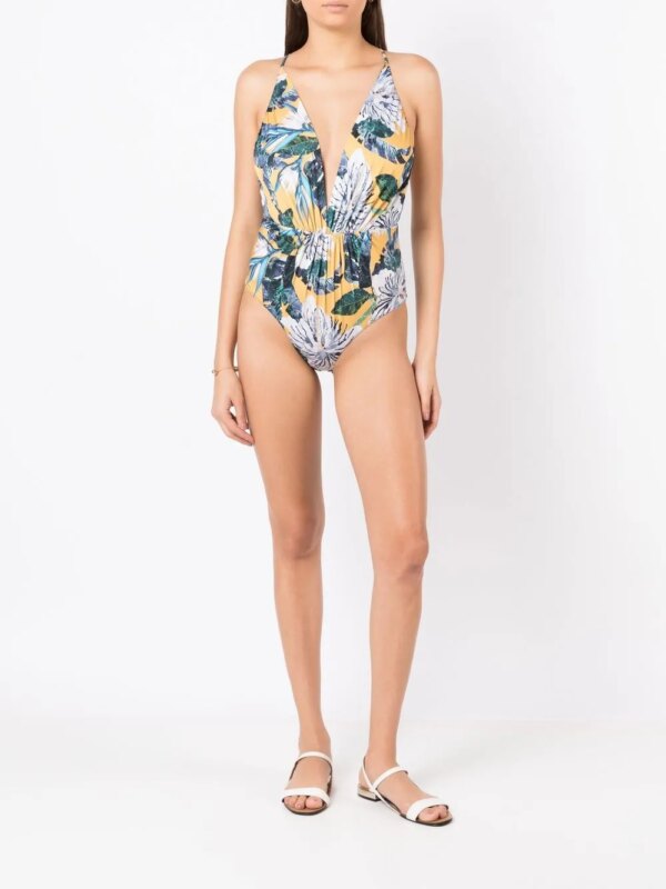 Clube Bossa Badpak met bloemenprint - Blauw