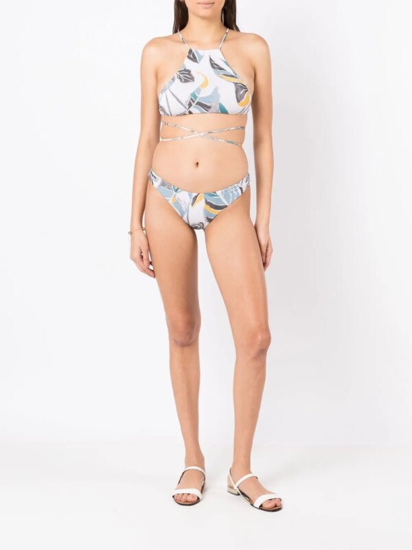 Clube Bossa Bikinislip met bladprint - Beige