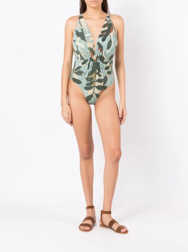 Clube Bossa Badpak met bloemenprint - Groen