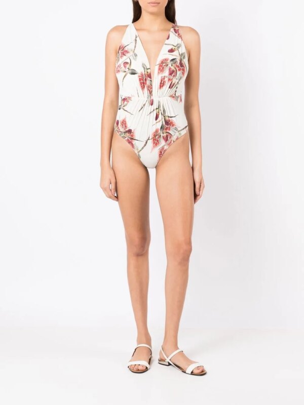 Clube Bossa Clavert badpak met watervalhals - Wit