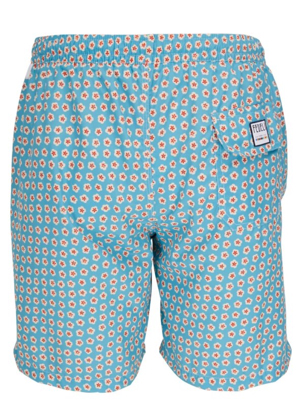 Fedeli Zwembroek met bloemenprint - Blauw
