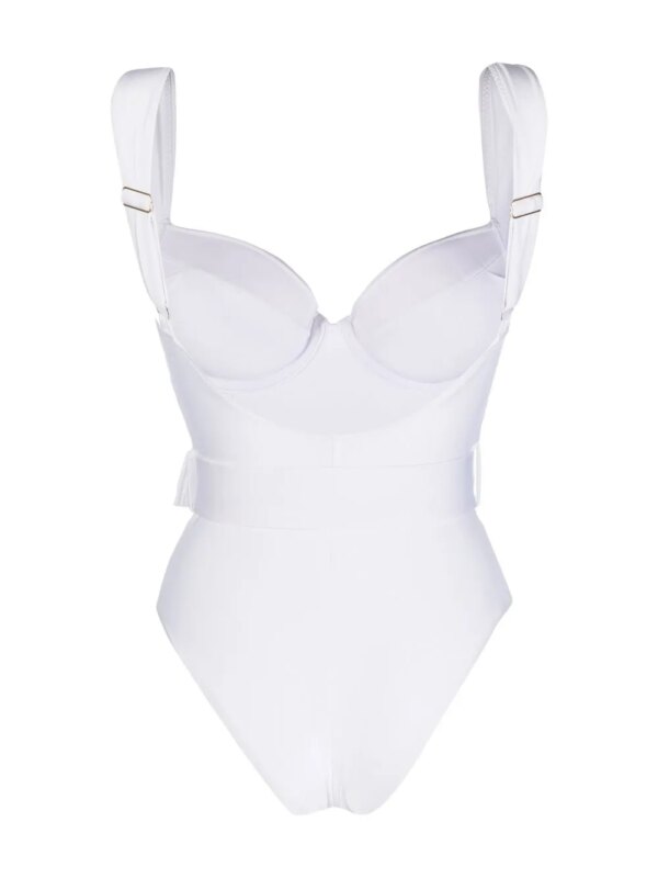 Noire Swimwear Badpak met riem detail - Wit