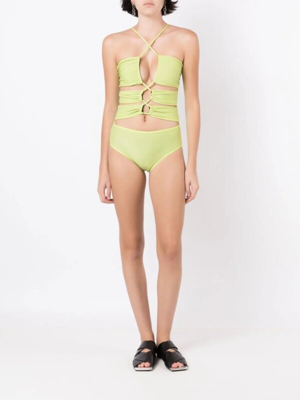 Gloria Coelho Badpak met gestrikte voorkant - Groen
