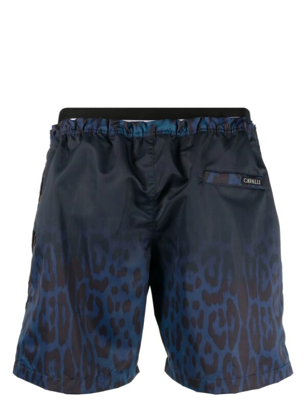 Roberto Cavalli Zwembroek met luipaardprint - Blauw