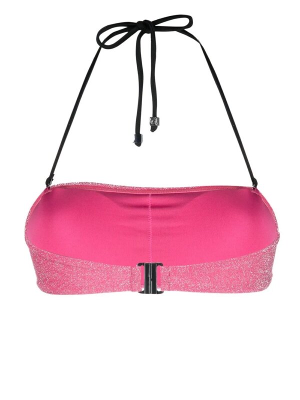 Karl Lagerfeld Ikon 2.0 lurex bandeau bikinitop - Roze
