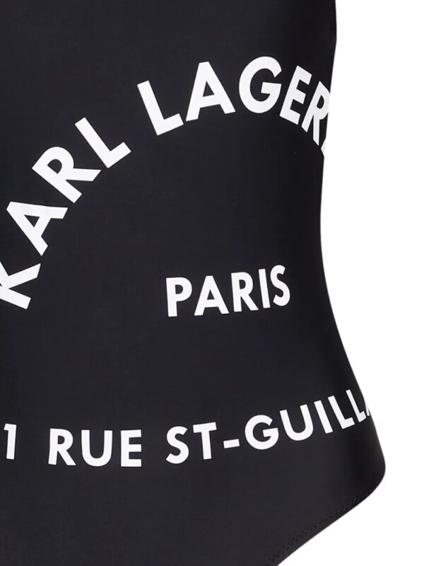 Karl Lagerfeld Badpak met logoprint - Zwart