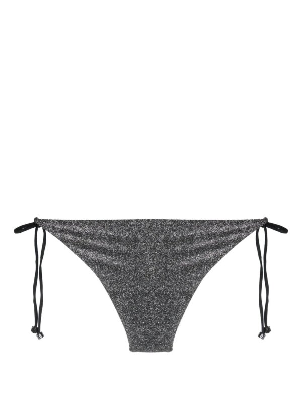 Karl Lagerfeld Ikon lurex bikinislip met striksluiting - Grijs