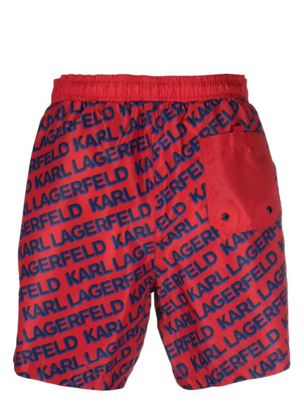 Karl Lagerfeld Zwembroek met logoprint - Rood