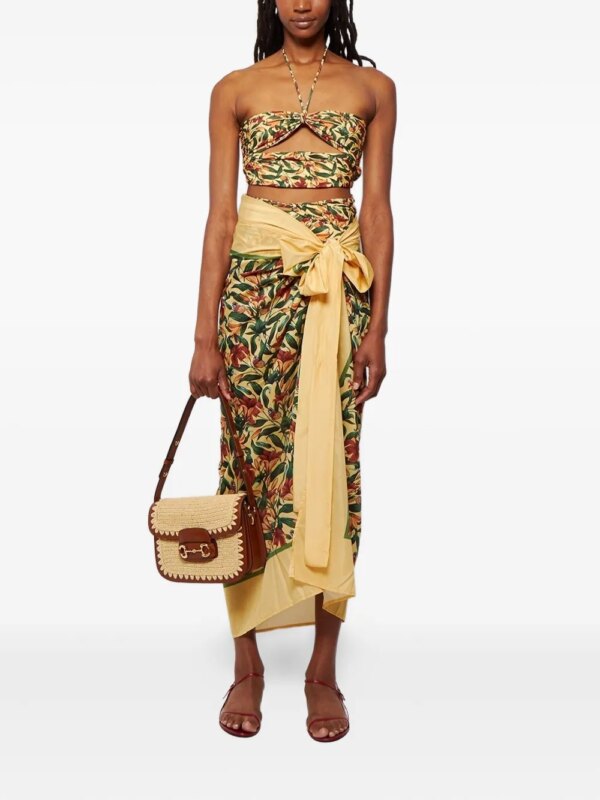 Agua By Agua Bendita High waist bikinislip met bloemenprint - Geel