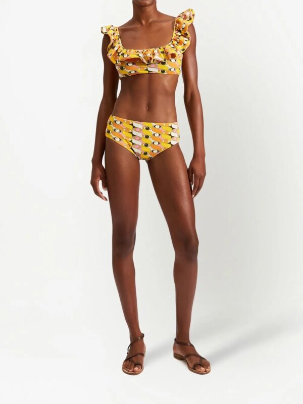 La DoubleJ Bikinislip met print - Geel