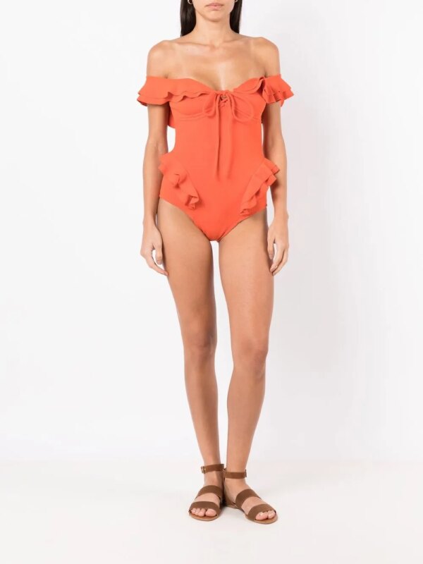 Clube Bossa Off-shoulder badpak - Oranje