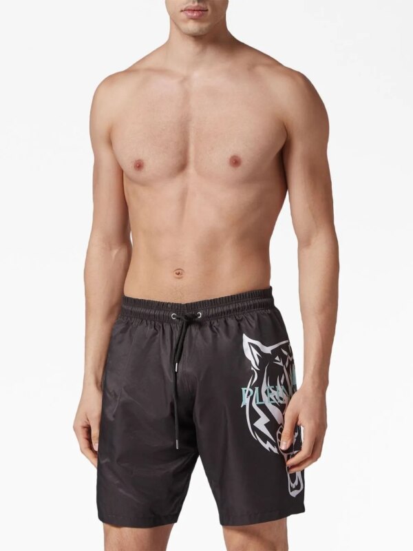 Plein Sport Zwembroek met tijgerprint - Zwart
