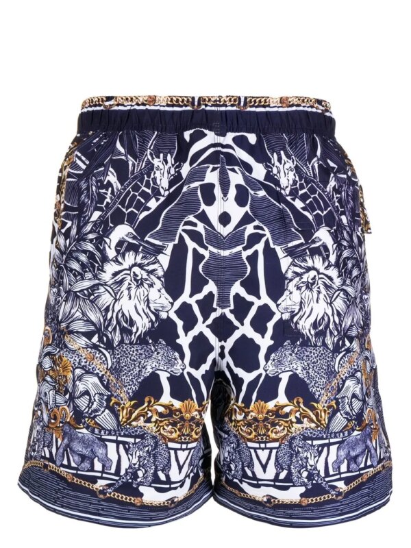 Camilla Shorts met grafische print - Blauw