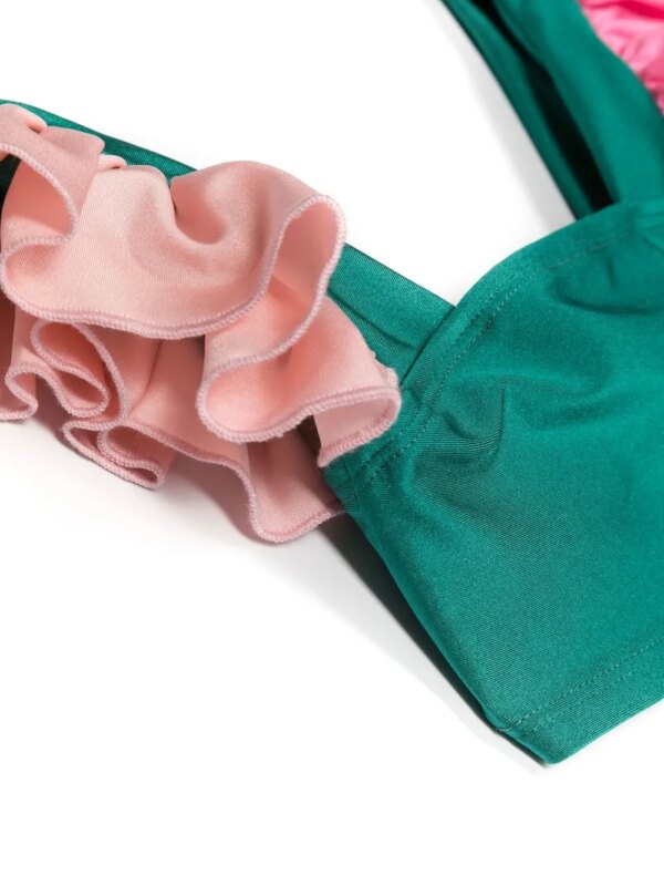 WAUW CAPOW by BANGBANG Bikini met ruches - Groen