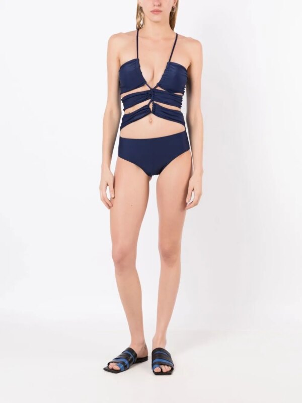 Gloria Coelho Badpak met halternek - Blauw