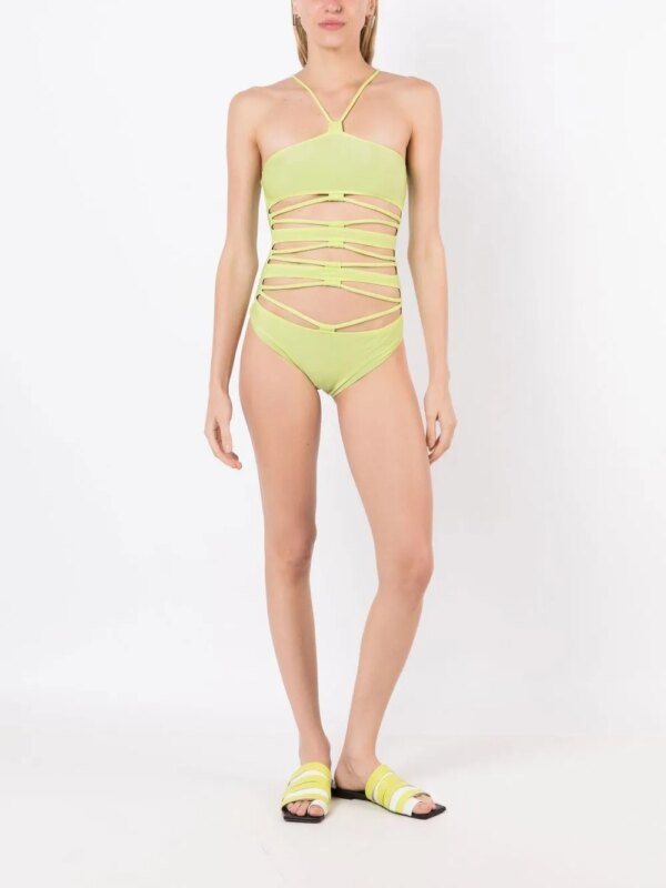 Gloria Coelho Uitgesneden badpak - Groen