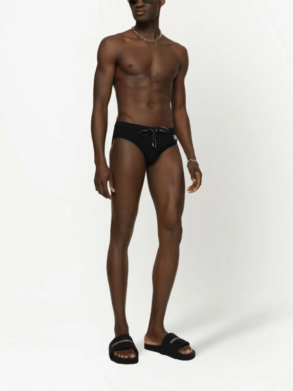 Dolce & Gabbana Zwembroek met logo tailleband - Zwart