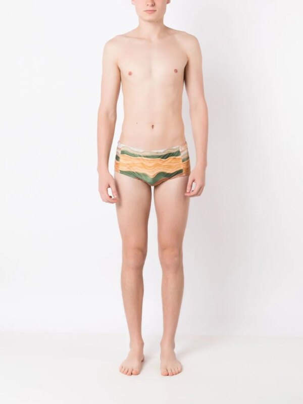 Lygia & Nanny Zwembroek met colourblocking - Bruin