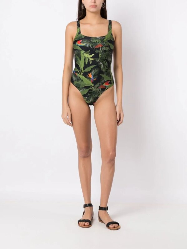 Lygia & Nanny Badpak met lage rug - Groen