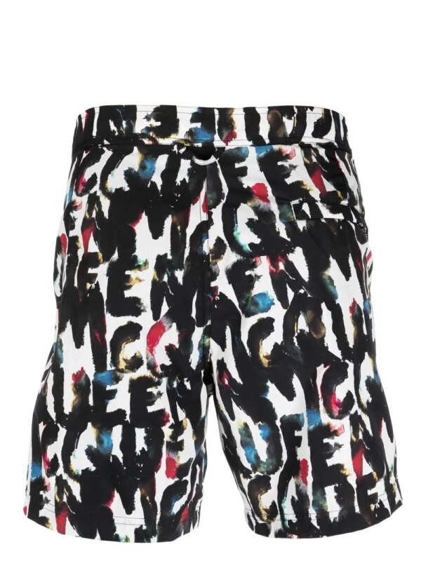 Alexander McQueen Shorts met graffiti-print - Wit