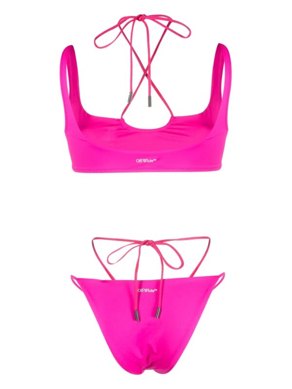 Off-White Bikini met logoprint - Roze