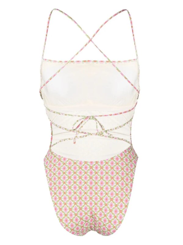 Tory Burch Badpak met kruisbandjes - Beige