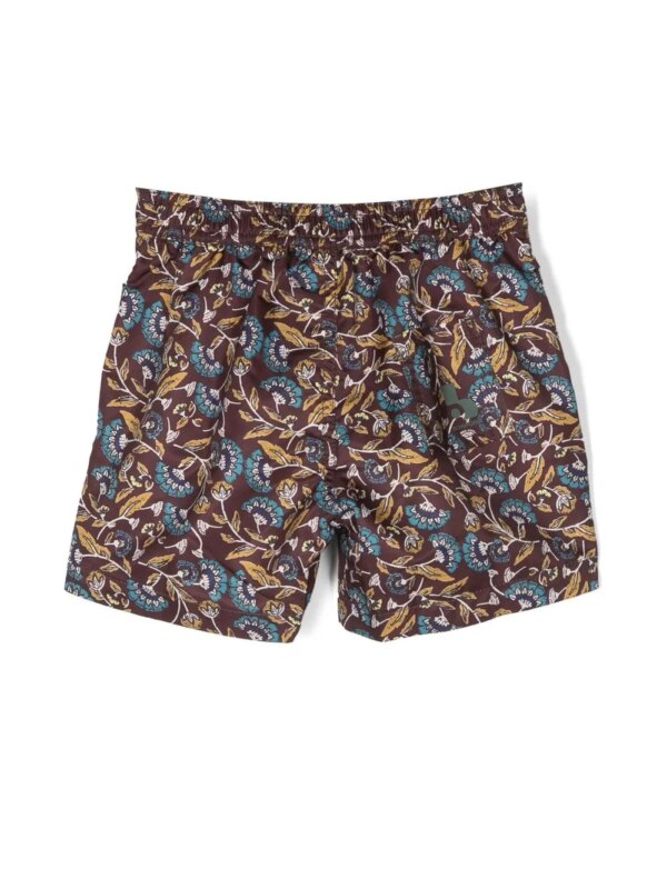 Bonpoint Zwembroek met bloemenprint - Bruin