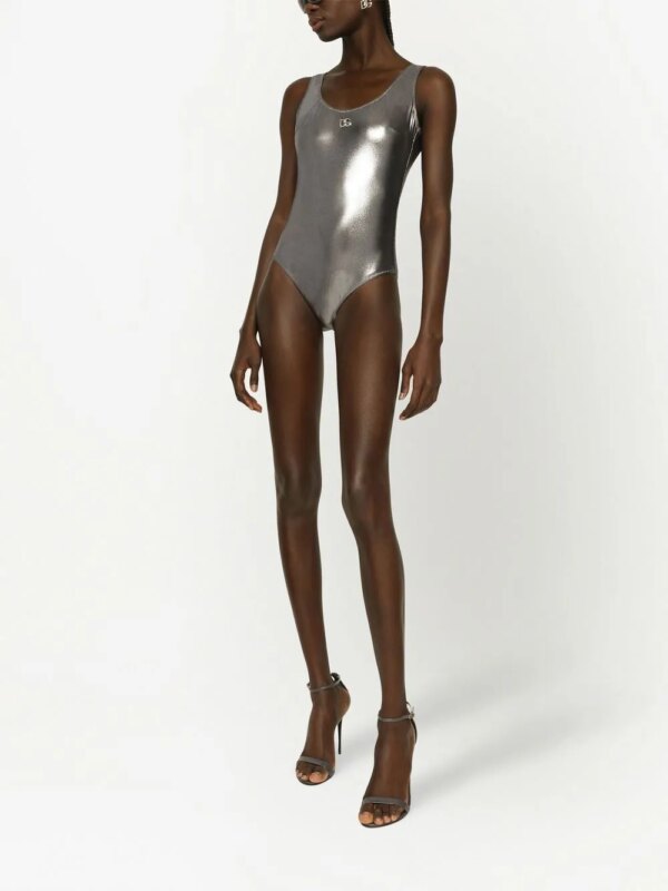 Dolce & Gabbana KIM DOLCE&GABBANA badpak met folie-effect - Zilver