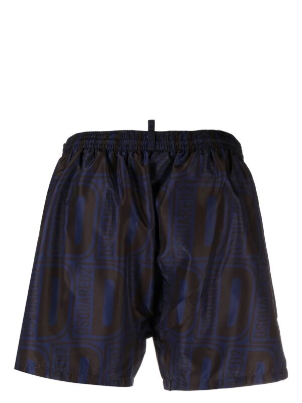 DSQUARED2 Zwembroek met monogramprint - Blauw
