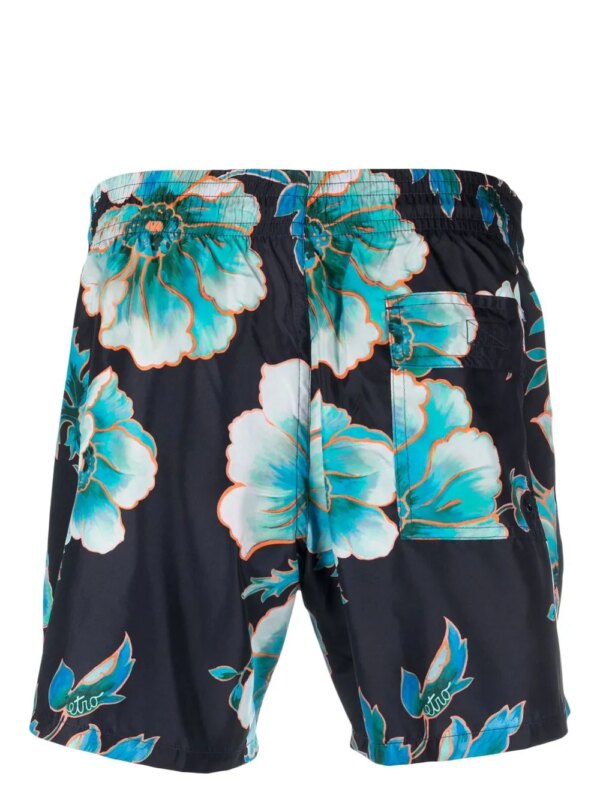 ETRO Zwembroek met bloemenprint - Blauw