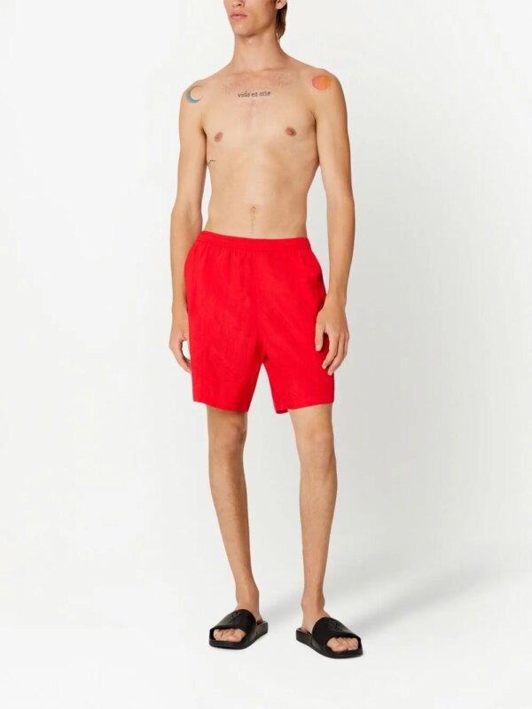 AMI Paris Zwembroek met geborduurd logo - Rood