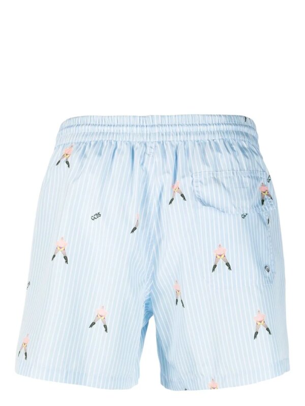 GCDS Shorts met krijtstreep - Blauw