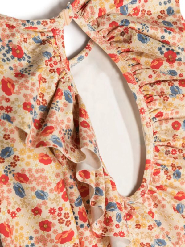 Konges Sløjd Badpak met bloemenprint - Geel