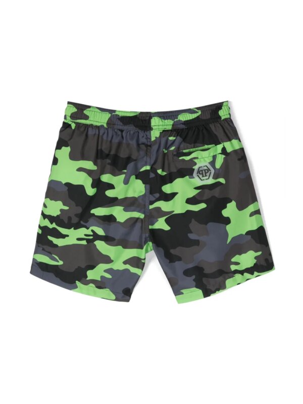 Philipp Plein Junior Shorts met grafische print - Groen
