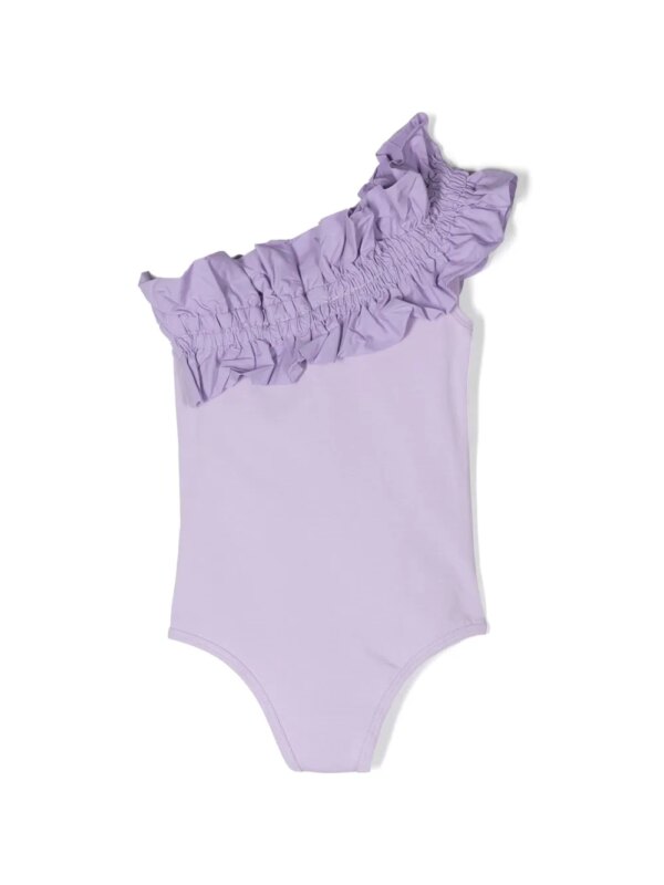 MSGM Kids Asymmetrische romper met ruches - Paars