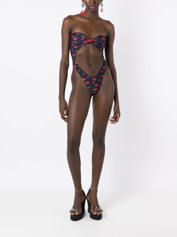 Amir Slama Uitgesneden badpak - Zwart