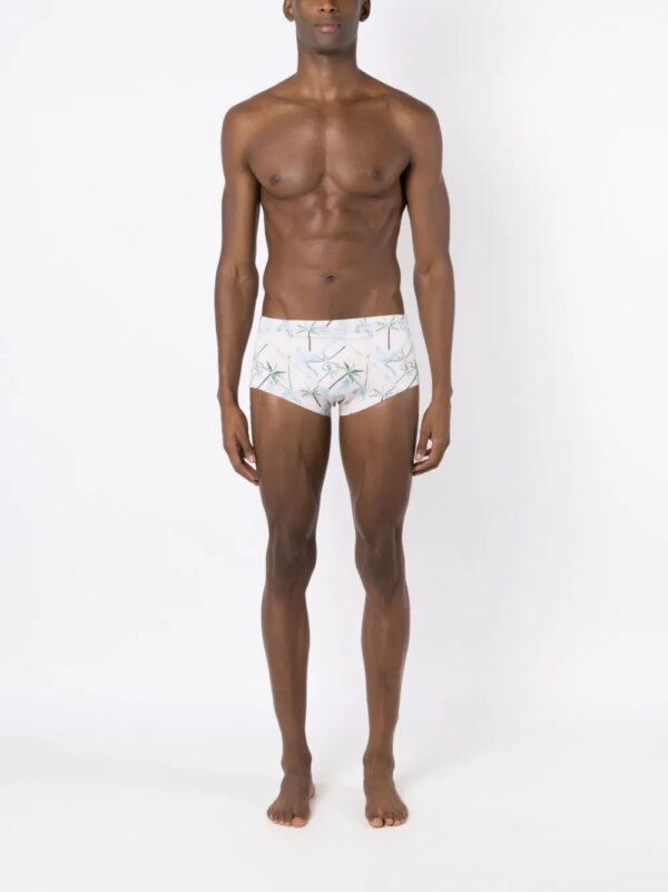 Amir Slama Zwembroek met grafische print - Wit