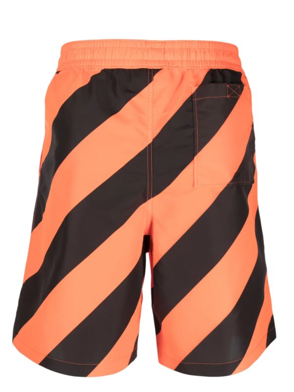 Off-White Gestreepte zwembroek - Oranje