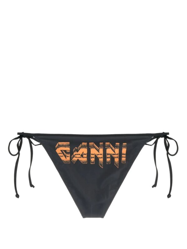 GANNI Bikinislip met logoprint - Zwart