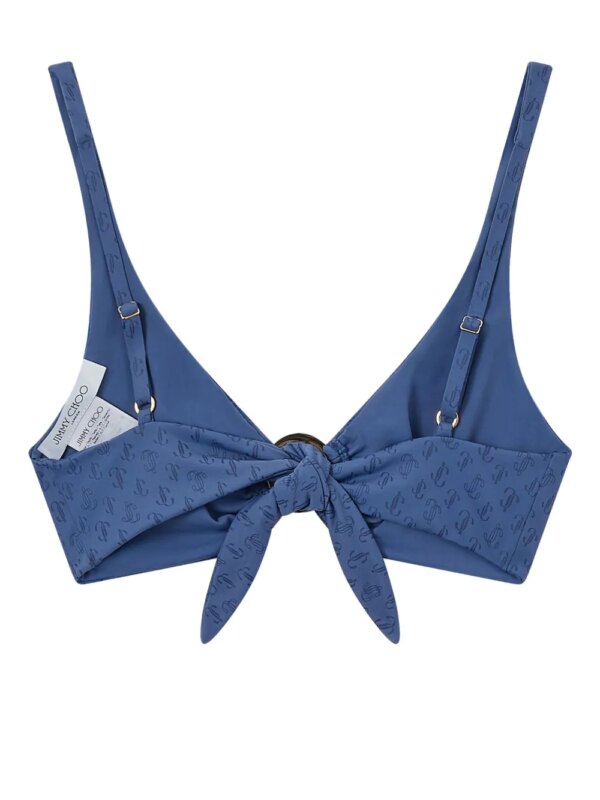 Jimmy Choo Sira bikinitop met logoprint - Blauw