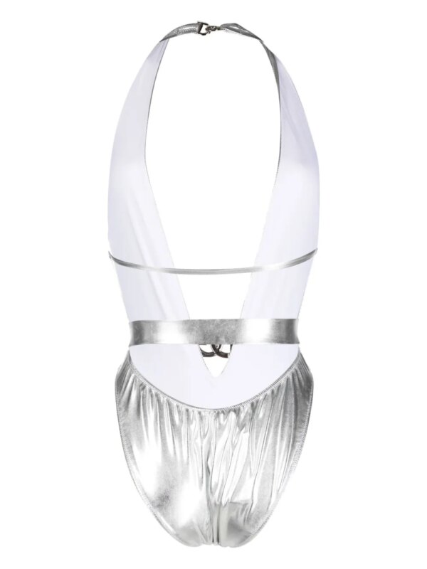 Dolce & Gabbana Badpak met logoplakkaat - Zilver