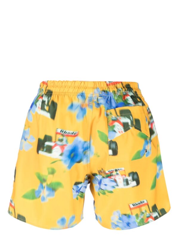 RHUDE Zwembroek met print - Geel