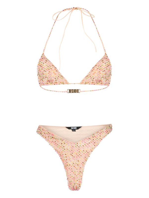 GCDS Bikini met tule - Beige