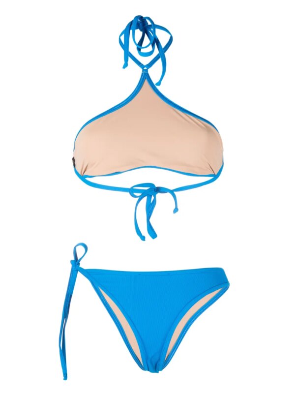 ANDREĀDAMO Ribgebreide bikini - Blauw