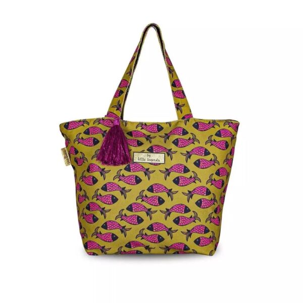 Strandtas groot Little Legends - Fish Indian Pink