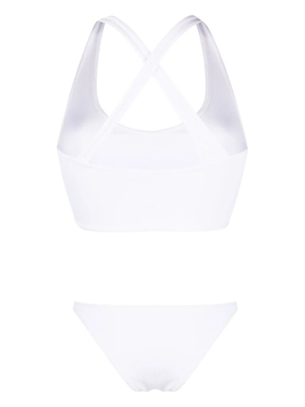 The Attico Geribbelde bikini - Wit