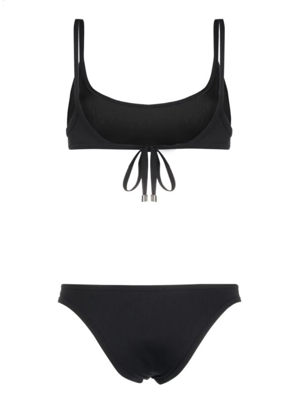 The Attico Fijngeribbelde bikini - Zwart